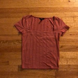 Square-Neck Ribbed Top